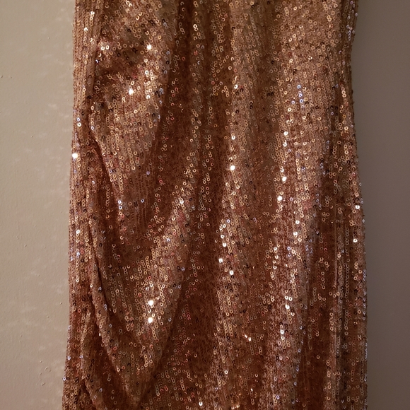 Fringed Sequin Rouched Dress NWOT M and S - Picture 3 of 4